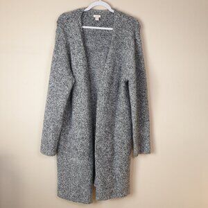 J. Crew Factory Heathered Gray Longline Open Front Cardigan XL Fall Office